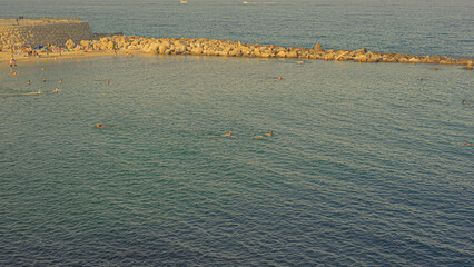 People swimming in France 