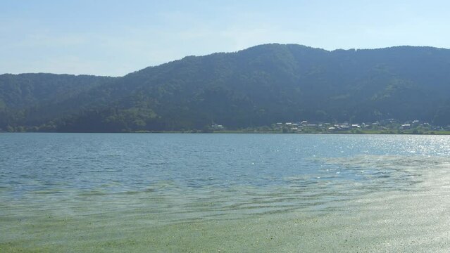 Scenery of a lake called Lake Yogo in Shiga Prefecture, Japan, summer