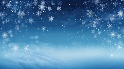 Naklejka na ściany i meble A white and blue Christmas background with snowflakes, ideal illustration for Christmas. Generative AI