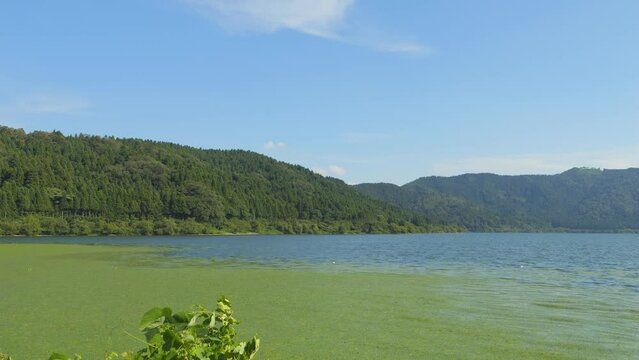 Scenery of a lake called Lake Yogo in Shiga Prefecture, Japan, summer