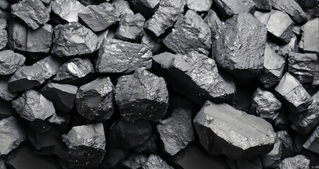 Coal mineral black as a cube stone background