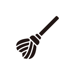 Mop icon.Flat silhouette version.