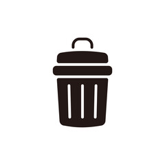 Garbage can icon.Flat silhouette version.