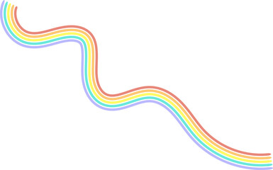 Wavy Lines Ribbon Rainbow Shape
