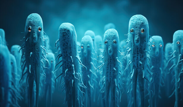 Realistic photo bacterium. Created with Generative AI