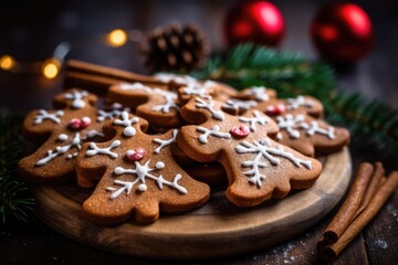 Fototapeta premium homemade Christmas gingerbread for Christmas on the table. holiday concept