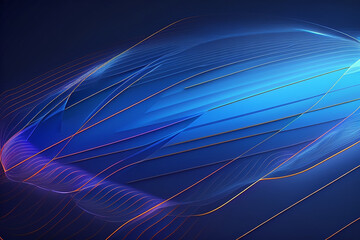 Quantum background network, abstract on dark blue, straight lines, cells Idea