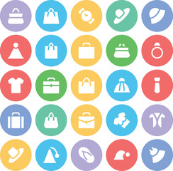 Collection of Fashion Bold Line Icons

