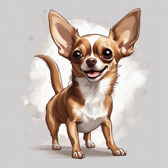 Happy cute Chihuahua ai generated illustration