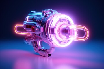 Fototapeta na wymiar neon light weapon for game asset