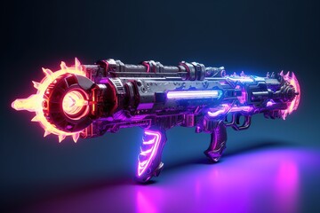 neon light weapon for game asset