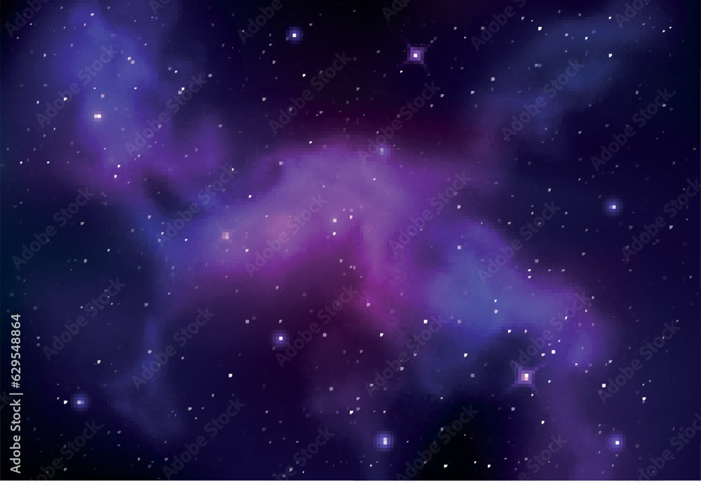 Wall mural vector colorful abstract universe backgroud with galaxies and glowing stars