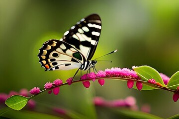 Obraz premium butterfly on flower generated by AI