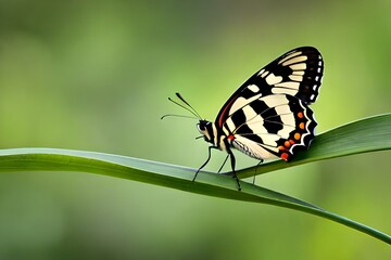 Fototapeta na wymiar butterfly on leaf generated by AI