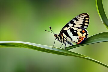 Fototapeta na wymiar butterfly on leaf generated by AI