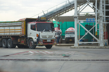 Truck in factory for supply transportation