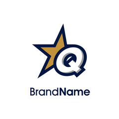 Initial Q Gold Star Logo