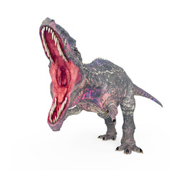 giganotosaurus is intimidating the others on white background © DM7