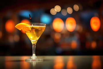 cocktail a glass on background