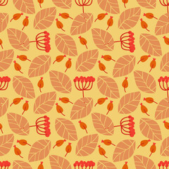 Autumn seamless pattern design. Repeat design with autumn thematics elements