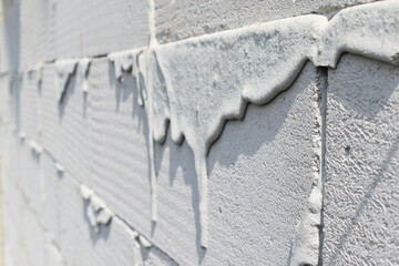 photo of a wall that looks like it's melted