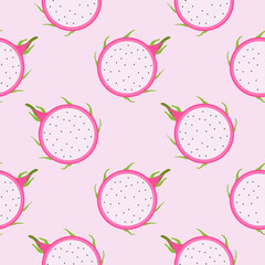 dragon fruit seamless pattern vector illustration