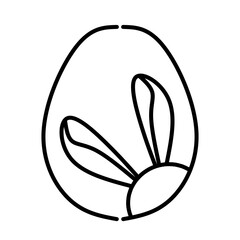 Illustration of an egg with rabbit ears