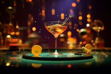 Create from behind a mesmerizing bokeh-inspired animation of a mixology workshop, showcasing the bartender's creative process behind crafting innovative cocktails. Generative AI