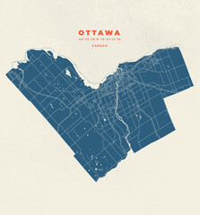 Ottawa map vector poster flyer	 - obrazy, fototapety, plakaty