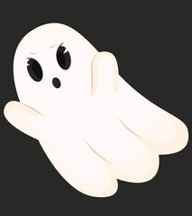 cute ghost. Soul, flying ghost, evil ghost, sticker. flat style, cartoon style. halloween. Sticker flying ghost