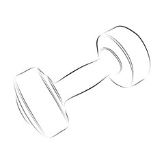 simple vector sketch dumbbell, dumbbel dumbell, isolated on white
