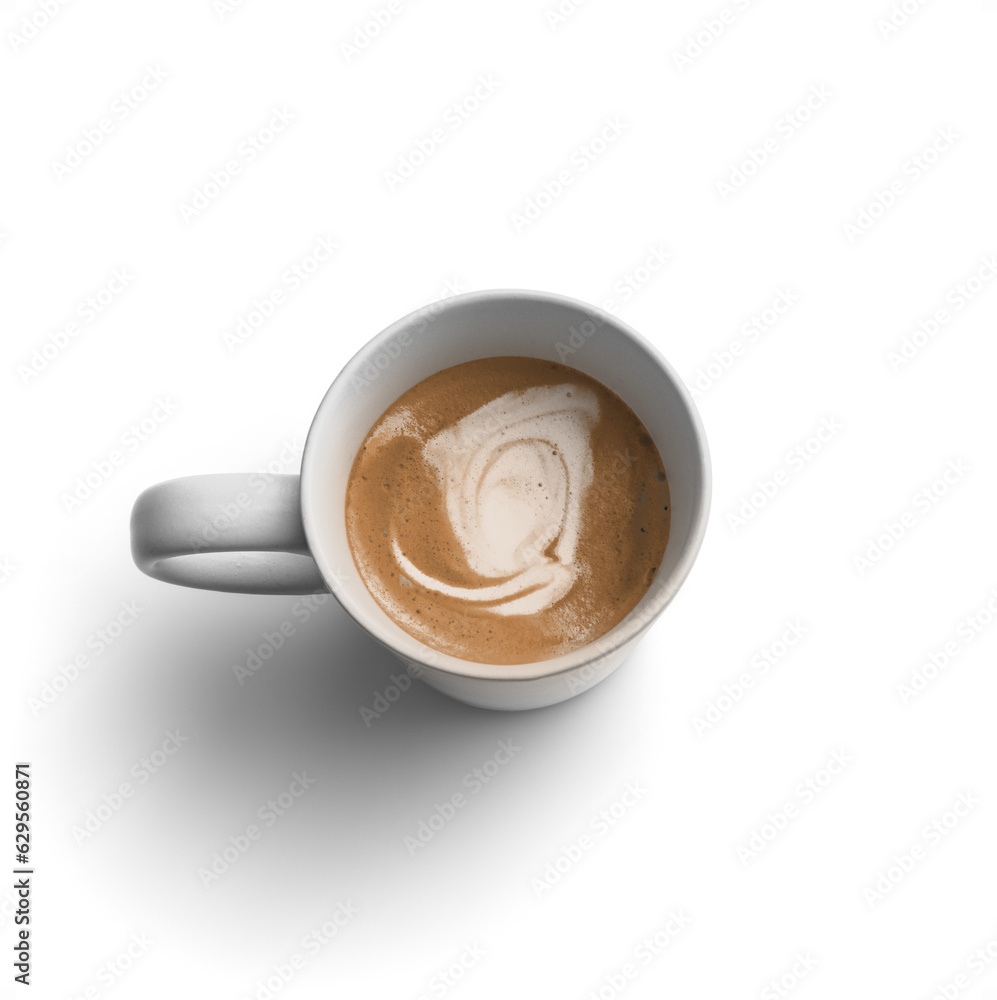 Wall mural white coffee drink cup angled