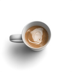 White Coffee Drink Cup Angled - obrazy, fototapety, plakaty