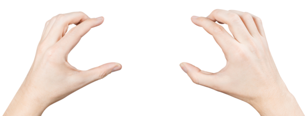 Hands holding something, cut out