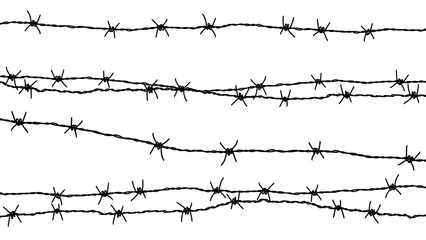 Barbed wire background. Vector illustration isolated on white.