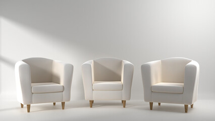 A studio scene with minimal decorations. 3D rendering