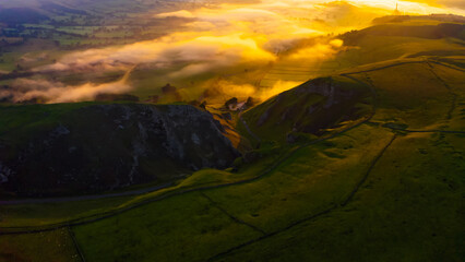 Amazing view in Brecon Beacon national park, Wales, United Kingdom. Dragons Back ridge in the Black...