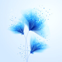 vector background with blue flowers