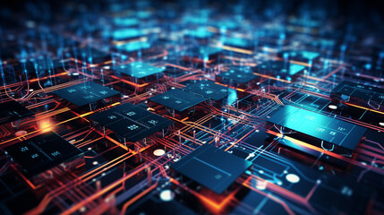 electronic circuit board internet representation - Generative AI