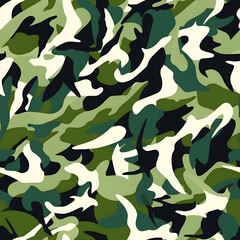 Seamless camouflage pattern perfect for military, hunting of fashion applications