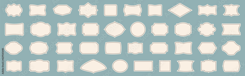 Aufkleber vintage badge frame element collection. set of black retro banner frame. vector retro badge and vint