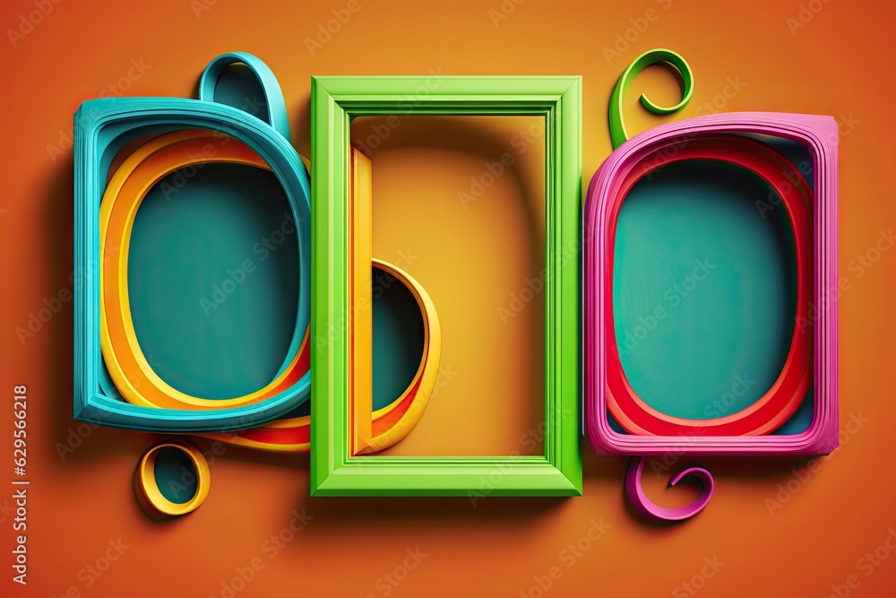 Aufkleber set of colorful frames with place for your text