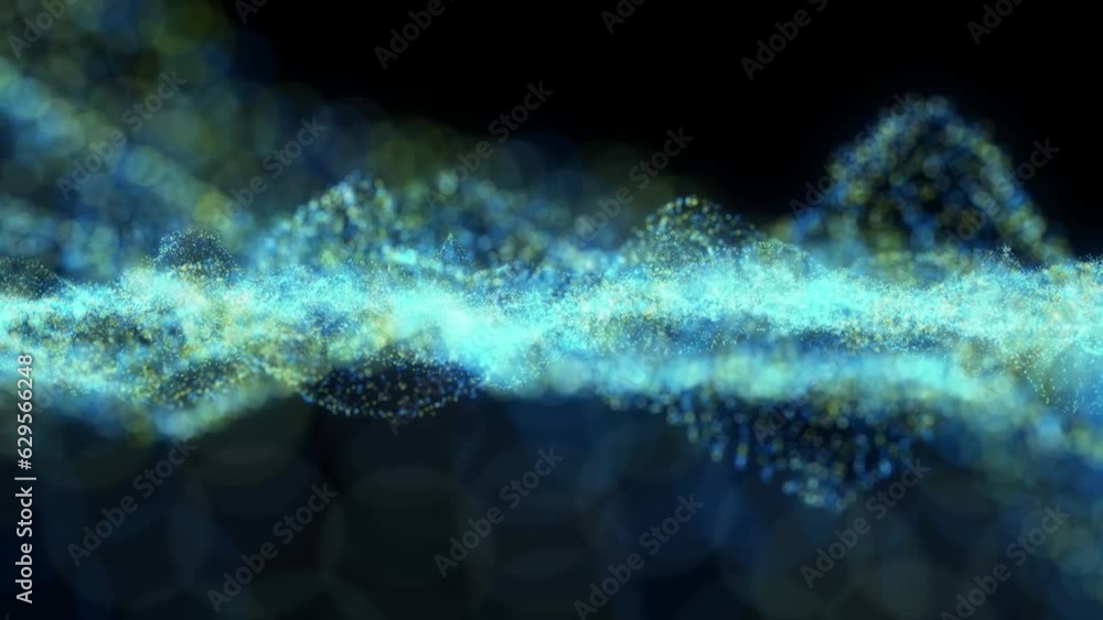 Wall mural abstract motion digital particles and lights background. ai and cyber technology concept.
