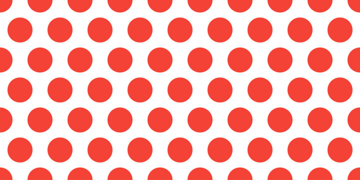 polka dot seamless pattern. pop art background. bold oversized dots vector texture. red and white dots