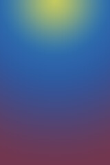 Obraz premium Schöner Farbübergang von gelb nach blau, zu rot - illustrativer Designhintergrund mit strahlender Sonne, blauem Himmel und Hitze am Boden