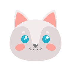 Obraz na płótnie Canvas Cute cat face. Illustration on transparent background