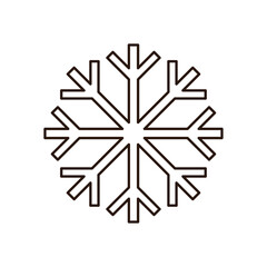 Snowflake icon isolated on a white background. Vector illustration.	
