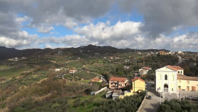 Aerial view of the quaint village of Montesarchio, Benevento, Italy