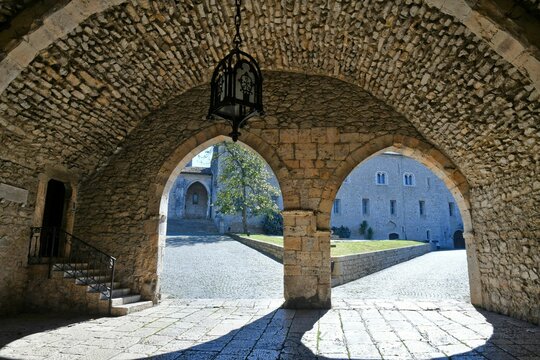 Beautiful shot of historic views of the medieval monastery near the ancient abbey of Casamari, Italy