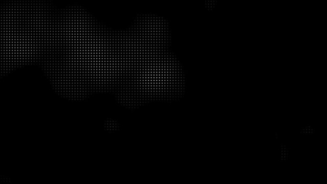  Animated abstract technology dark background random dots and grid 4K.